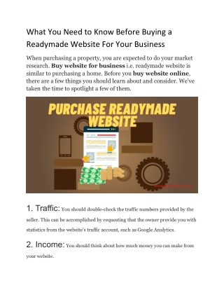 What You Need to Know Before Buying a Readymade Website For Your Business