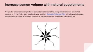 Increase semen volume with natural supplements