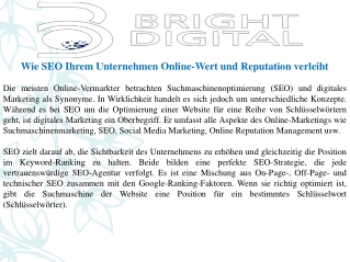 Wie SEO Ihrem Unternehmen Online-Wert und Reputation verleiht