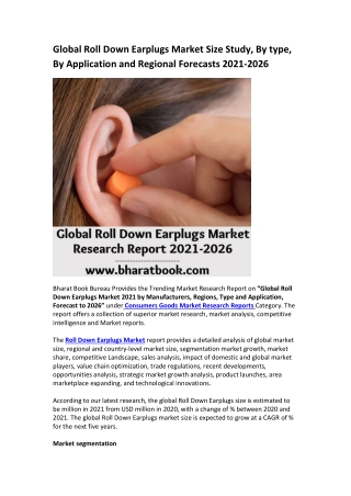 Global Roll Down Earplugs Market Research Report 2021-2026