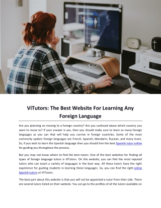 ViTutors The Best Website For Learning Any Foreign Language