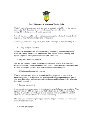 Top 5 Advantages of Impeccable Writing Skills