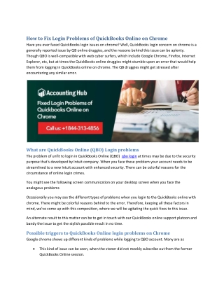 How to Fix Login Problems of QuickBooks Online on Chrome