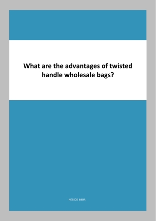 What are the advantages of twisted handle wholesale bags