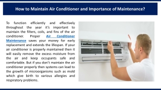 How to Maintain Air Conditioner and Importance of Maintenance?