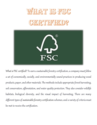 What Is FSC Certified?