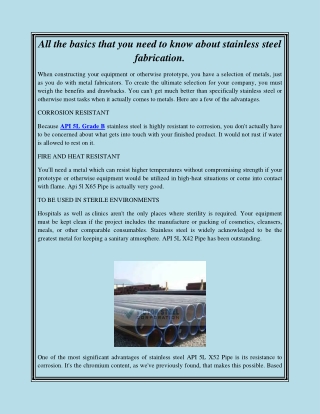 All the basics that you need to know about stainless steel fabrication