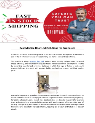 Shop Best Mortise Lockset at Park Avenue Locks