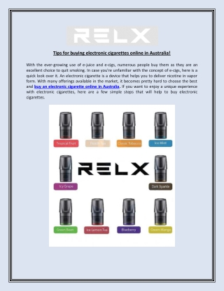 Tips for buying electronic cigarettes online in Australia