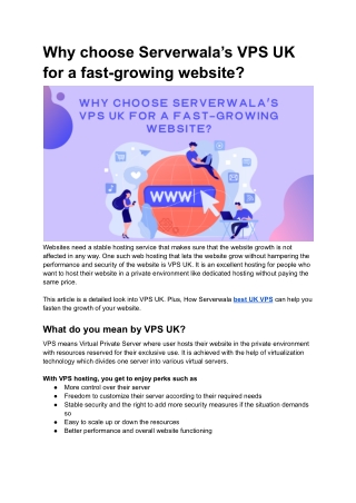 Why choose Serverwala VPS UK for a fast-growing website?