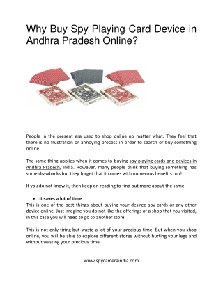 Why Buy Spy Playing Card Device in Andhra Pradesh Online