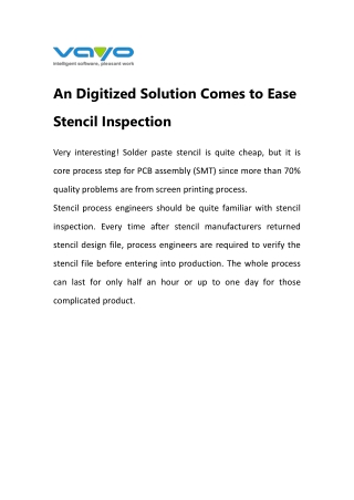 An Digitized Solution Comes to Ease Stencil Inspection