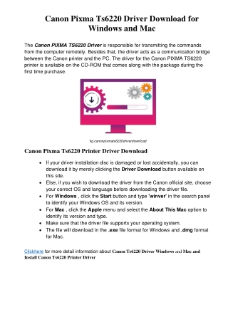 How To Download Canon Pixma Ts6220 Driver for Windows and Mac Computers