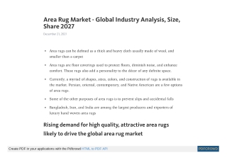 Area Rug Market Study - Current Scenario and Forecast to 2027