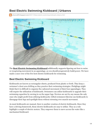 Best Electric Swimming