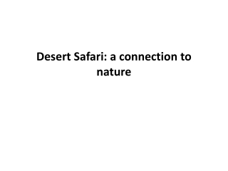 Desert Safariss