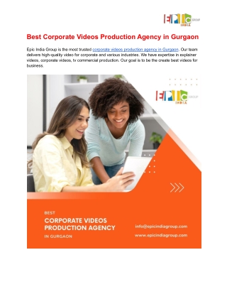 Best Corporate Videos Production Agency in Gurgaon