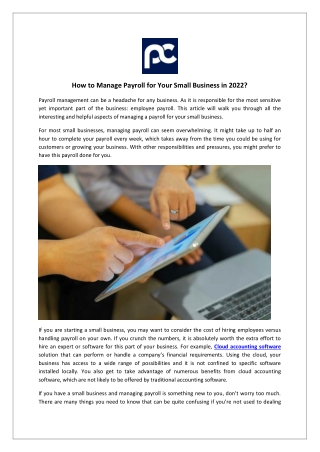 How to Manage Payroll for Your Small Business in 2022