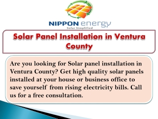 Solar Panel Installation in Ventura County