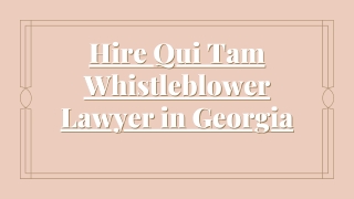 Professional Qui Tam Whistleblower Attorney in Georgia