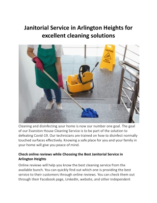 Janitorial Service in Arlington Heights for excellent cleaning solutions