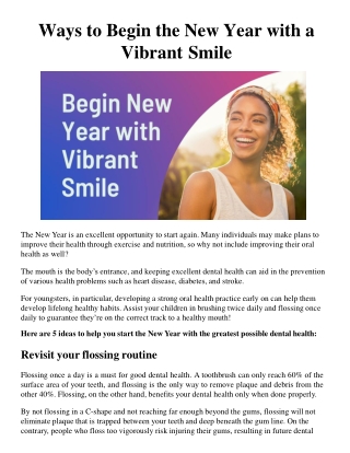 Ways to Begin the New Year with a Vibrant Smile