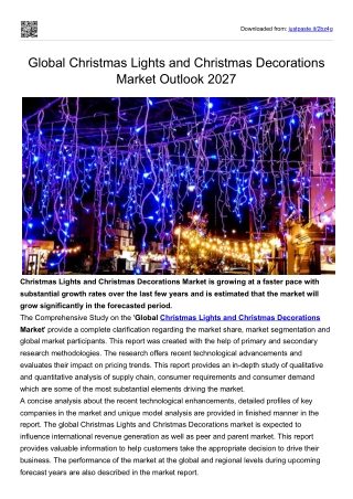 Global Christmas Lights and Christmas Decorations Market Outlook 2027