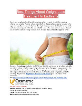 Best Things About Weight Loss Treatment In Ludhiana