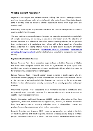 What is Incident Response