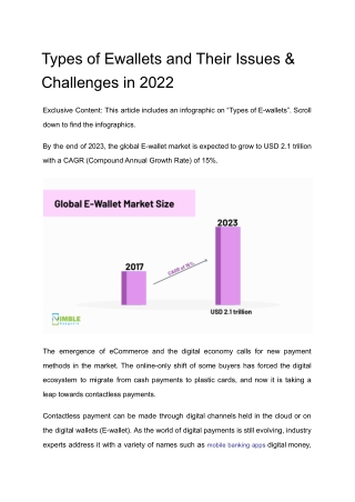 Types of Ewallets and Their Issues & Challenges in 2022