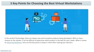 5 Key Points for Choosing the Best Virtual Workstations