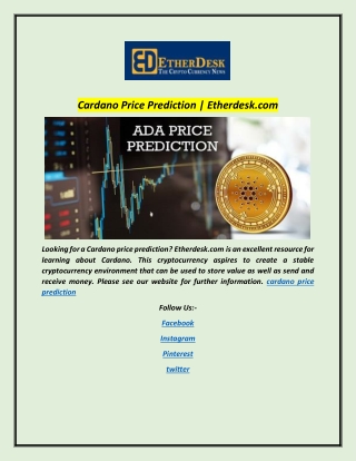 Cardano Price Prediction | Etherdesk.com