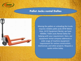 Pallet Jacks rental Dallas