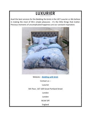 Bedding With Birds  Luxurier.co