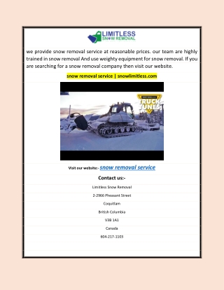 snow removal service | snowlimitless.com