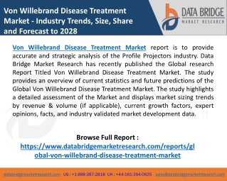 Von Willebrand disease treatment market Research, Competitive Analysis