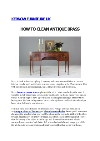 HOW TO CLEAN BRASS