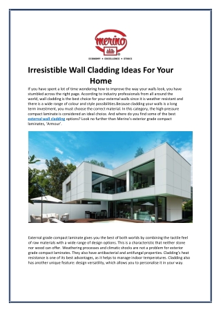 Irresistible Wall Cladding Ideas For Your Home