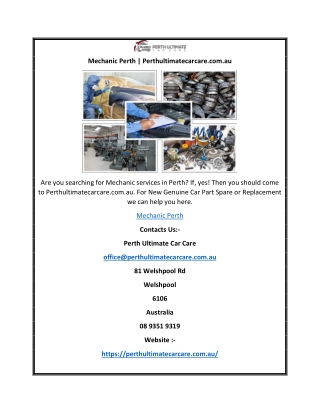Mechanic Perth | Perthultimatecarcare.com.au