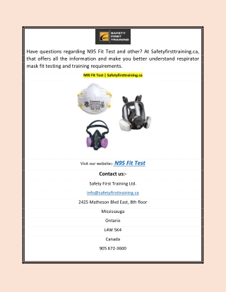 N95 Fit Test | Safetyfirsttraining.ca