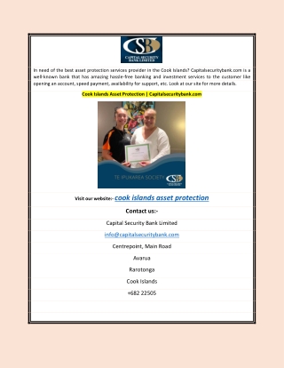 Cook Islands Asset Protection | Capitalsecuritybank.com