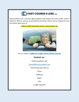 California Traffic School Online Courses | Fastcourse4less.com