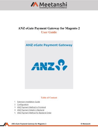 Magento 2 ANZ eGate Payment Gateway