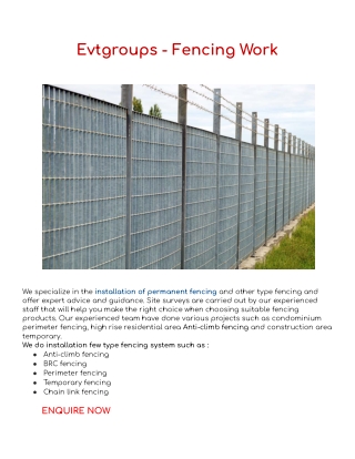 Evtgroups - Fencing Work
