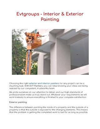 Evtgroups - Interior & Exterior Painting