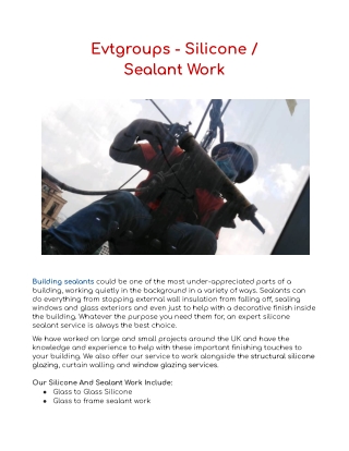 Evtgroups - Silicone _ Sealant Work
