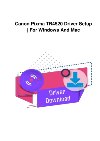 Canon Pixma TR4520 Driver Setup | For Windows And Mac