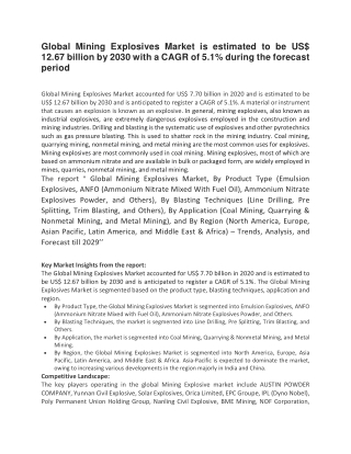 Global Mining Explosives Market