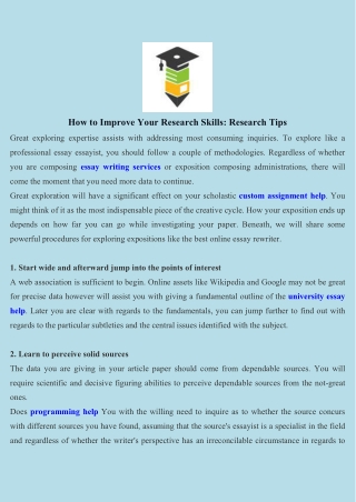 How to Improve Your Research Skills Research Tips