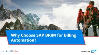 Why Choose SAP BRIM for Billing Automation?